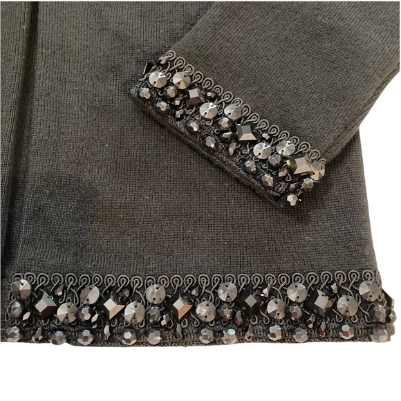 ANN TAYLOR BLACK BEADED CARDIGAN WITH LONG SLEEVES WOMENS SIZE XS - Picture 5 of 12